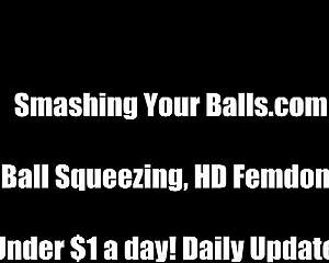 Femdom Trio Kicks Balls and Fucks in Brutal Humiliation Orgy