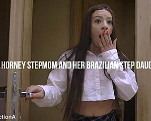 HORNY STEPMOM FACESITS BRAZILIAN STEPDAUGHTER IN WET PUSSY WORSHIP ORGY