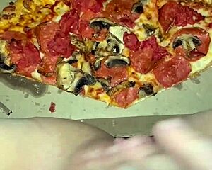 Saudi Arabian Snowwhite Masturbates with Pizza and Chocolate in LA Kinky Fetish