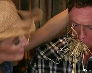 dude rims the cowgirl mistress while she's bound and riding strapon