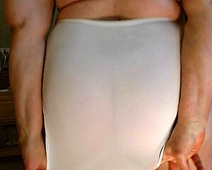 Watching Dawnskye1962's huge ass wiggle in sheer white panties
