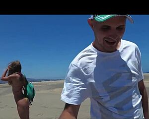 Sasha Bikeeva's Perfect Ass Shakes in Micro-Bikini on Dunes