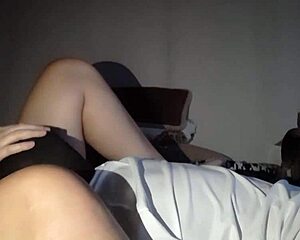Lesbians sneak pussy licking in dorm after roommates' lights out huge orgasm
