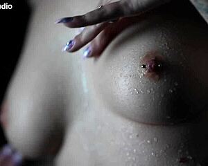 goth emo teen strips teasing pierced nipples and tats in her dark world... 🖤🔥