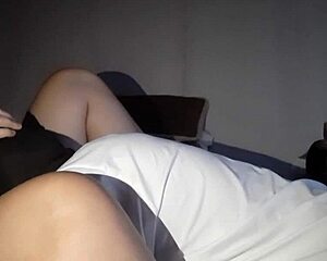 Lesbians sneak pussy licking in dorm after roommates' lights out huge orgasm