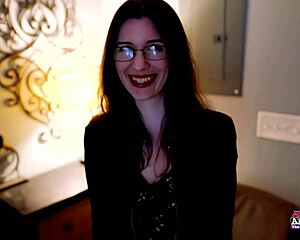 skinny nerdy brunette hazel oconnor rims juicy cock then deepthroats pov