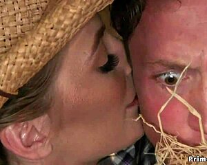 dude rims the cowgirl mistress while she's bound and riding strapon