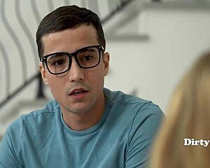 whoa this oiled milf mother-in-law nerd begs for stepson's cum to save her marriage 😩💦