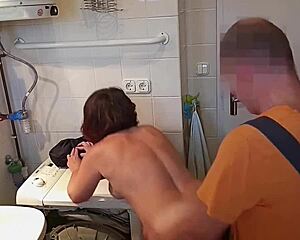 Sexy mature wife fucked by washing machine repairman part 1 husband sleeps then wakes unsuspectingly joins