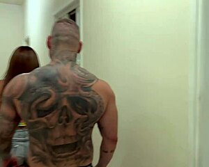 neighbor asks for sugar but craves muscular stud's thick cock pounding her big ass
