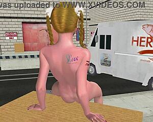 Very Beautiful 18yo Anime Girl Anal Masturbates Banana 3d Hentai Cartoon