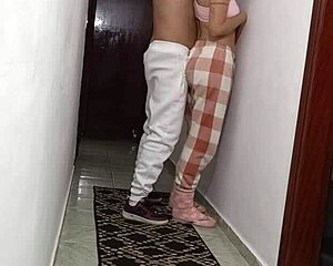 stepdaughter grinds wall dry humps and rubs to orgasm