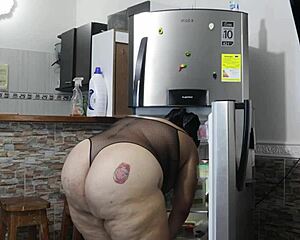 Monster Cock Pounds BBW Big Ass by Kitchen Fridge