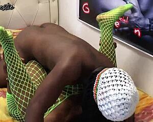 black couple pounds hard in missionary with loud moans and rough orgasms homemade