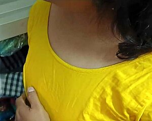 Busty Desi Housewife Squeezes Hot Boob Massage Thrill!