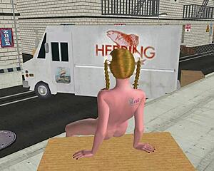 Very Beautiful 18yo Anime Girl Anal Masturbates Banana 3d Hentai Cartoon