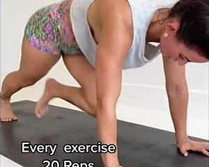 Whoa girl nipslip flashes nipples downblouse during workout!