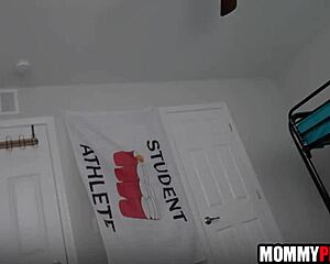 stepmom's yoga pants rip open revealing her wet milf pussy