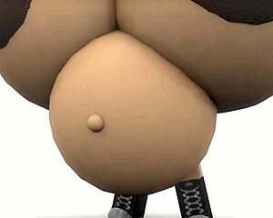 roblox character goes through wild body inflation sequence with big natural curves