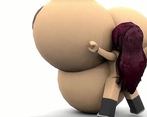 roblox character goes through wild body inflation sequence with big natural curves