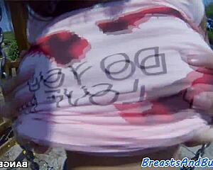 busty amateur milf toys her big ass then gets spooned doggystyle hard