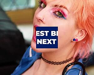 Naughty Student Spanks Classmate's Big Natural Tits in College Uniform Domination