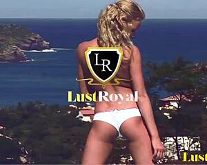 Naughty young couple enjoys doggystyle and missionary sex on the beach.