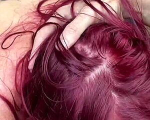 Redhead gymnast deepthroats daddy cock rides to leg-shaking orgasms pov