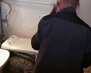 Sexy mature wife fucked by washing machine repairman part 1 husband sleeps then wakes unsuspectingly joins