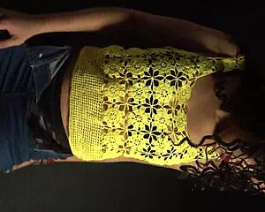 Her sexy hips grind rhythmically while long nails tease outfit details