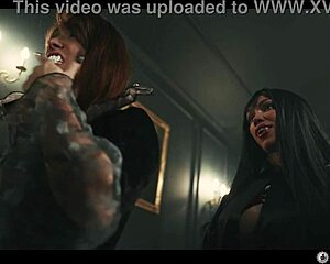 imagine octokuro as horny vampirella seducing sata jones for huge tits lezdom scissoring??