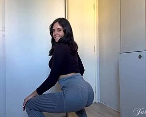 brazilian babe rides monster cock anal in best pov workout squirt