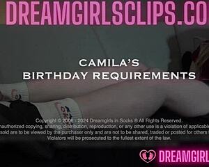 camila's birthday dream in dirty socks and feet fetish feels amazing