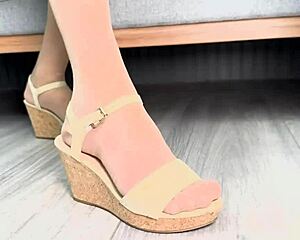 horny rita's hairy pussy craves black dick through tan pantyhose