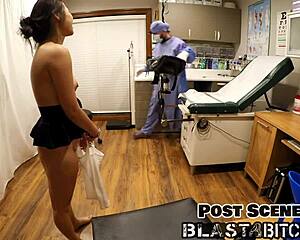 Doctor Fingers Raya Nguyen Pussy While She Sucks Cock POV