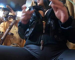 quick preview of milfycalla drowning her black jacket and leggings in hot cum loads.