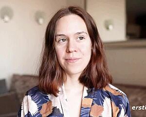 ANCA RIDES DILDO DOGGYSTYLE SPREADING SHAVED PUSSY WIDE!