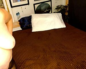 pretty mature in pantyhose shows hairy beaver pussy and big natural tits up close