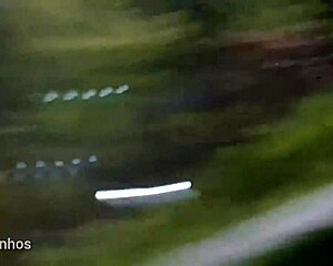 giving a risky handjob to this hot redhead at the bus stop