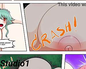 Tall Girlfriend Rides Huge Tits Big Ass in Expansion Suit