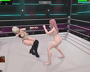 chase tales pegs honoka in femdom strapon wrestling