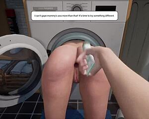 stepmom stuck in washing machine game, ready for milf machine fuck now??