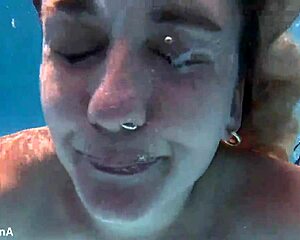 underwater pounding golden shower ends in facial cumshot for aussie babe