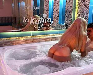 Colombian babe fucked in jacuzzi with underwater pussy creampie