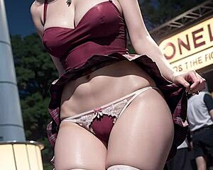 wanna see her skirt lift for those hidden panties?