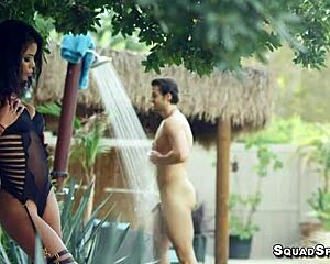 imagine cute black nia nacci bent over outdoors, taking huge dick deep in every position