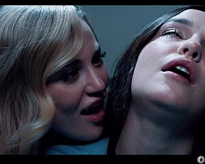 Lesbian vampire Blake Blossom fingers mesmerized slave Rissa May's wet pussy hard