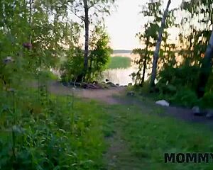 Russian cougar seduces park stranger's huge cock and rides it in minutes