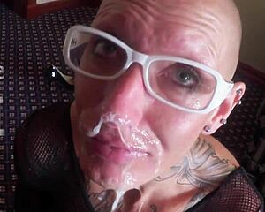 rough sloppy upside down facefuck for bound masked slave