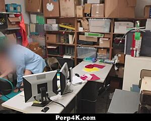 damn lp officer catches naiomi mae spying and fucks her hard at work